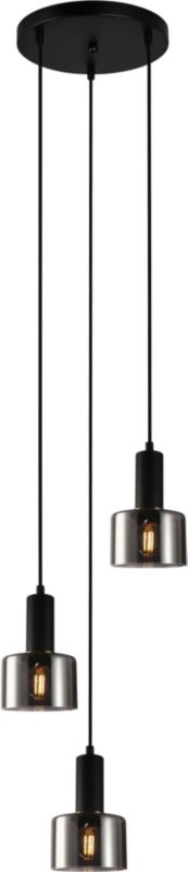 Hængelampe Santia 3x40W E27 Rund Skin Sort/Brun
