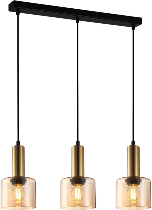Lampeskærm Santia 3 x 40 W E27 på lang liste Brun/Amber