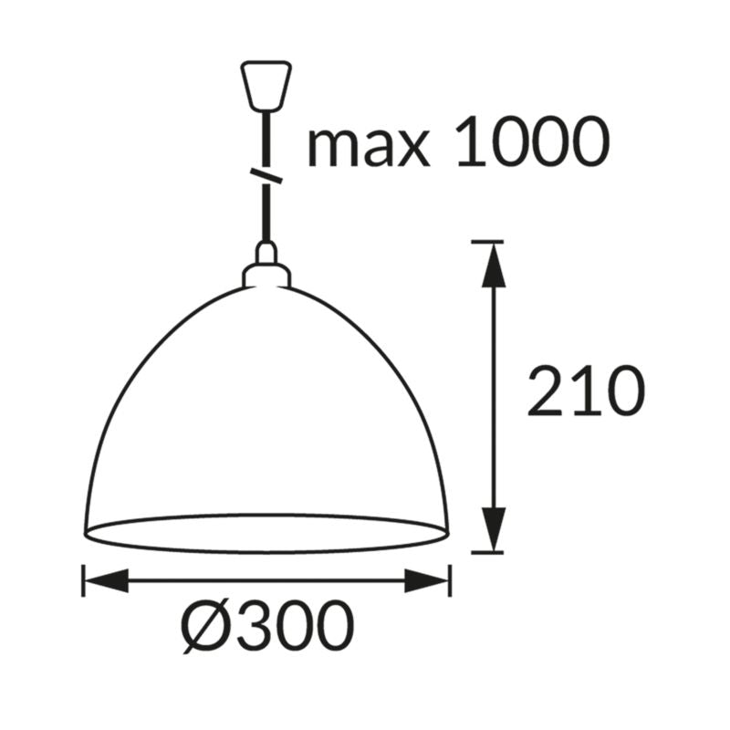 Hængelampe Inka 1xE27 Hvid 30 cm