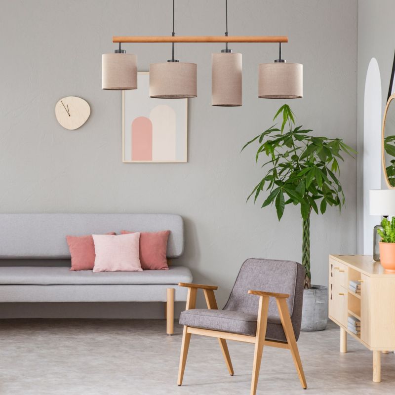 Hængelampe Deva 4 x E27 Beige