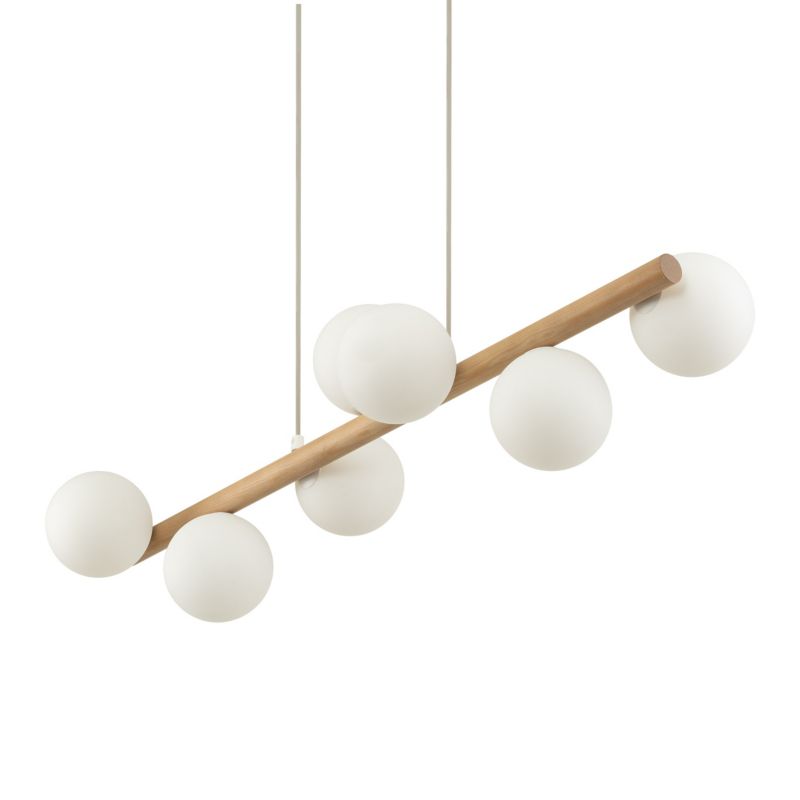 Hængelampe Estera 7 x G9 Træ/Hvid 5901780559052
