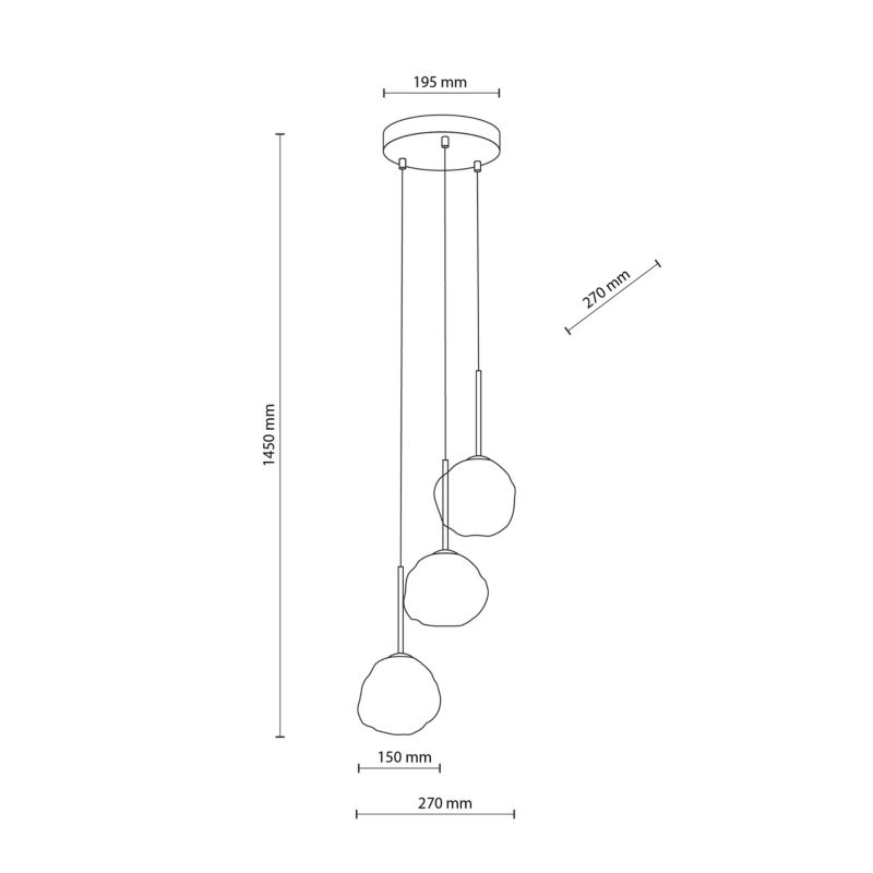 Loftslampe Misty 3 x G9 Hvid-Sort 5906135110186