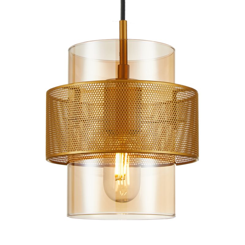 Vinoti pendel 3 x E27 guld/amber