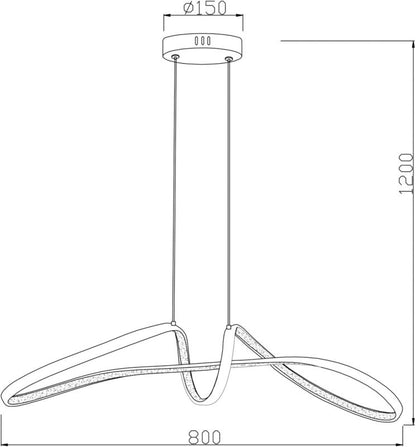 Hængelampe Weva 3200 lm 3000-4000 K Sort