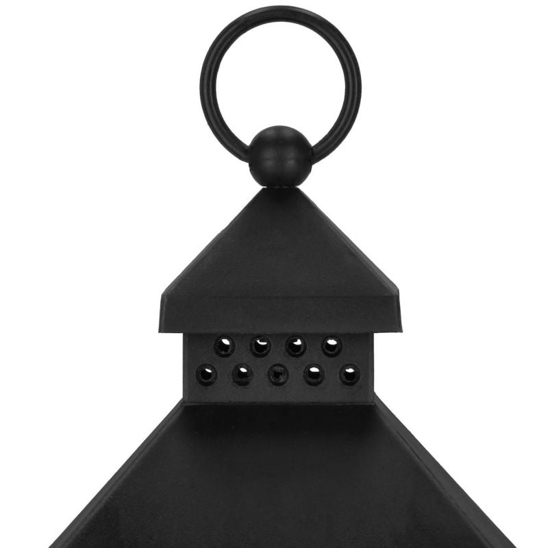 Springos LED-lanterne med flammeeffekt 10,5 x 10,5 x 22,5 cm – dekorativ pejselygte til jul, 1 stk.