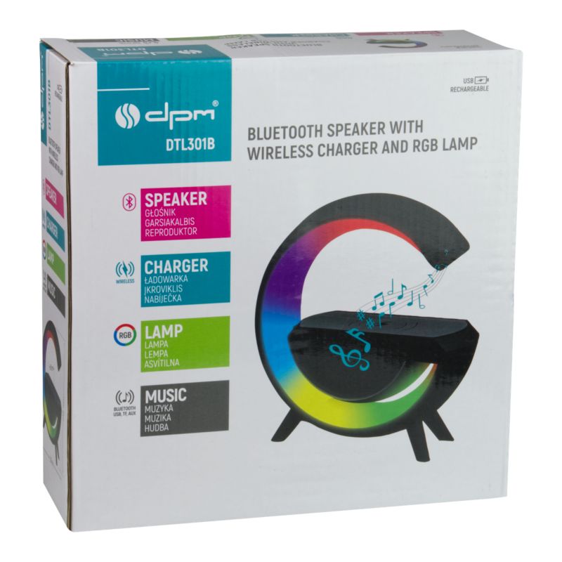 Bordlampe DPM med BT-højttaler RGB Sort