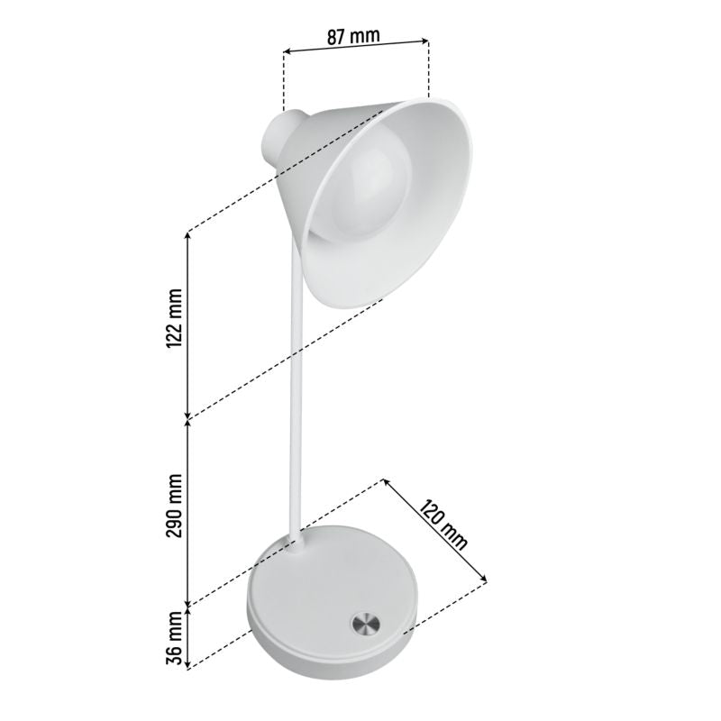 LED-bordlampe DPM CCT 118 mm Hvid