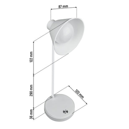 LED-bordlampe DPM CCT 118 mm Hvid