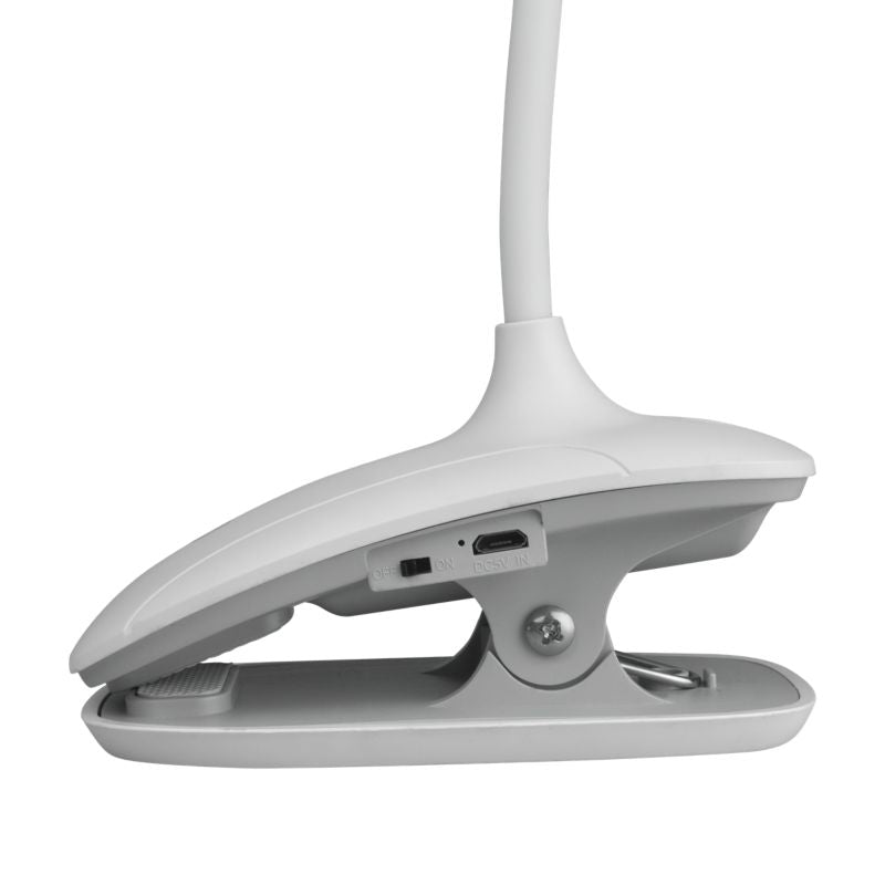 LED bordlampe DPM med clips hvid