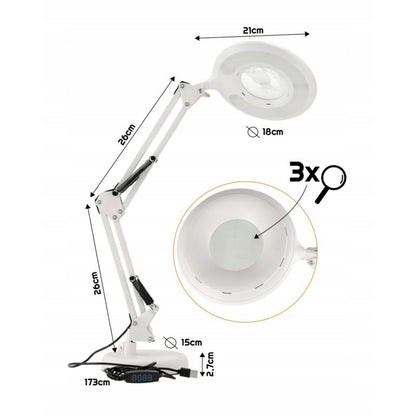 LED Bordlampe DPM med Lup CCT Hvid