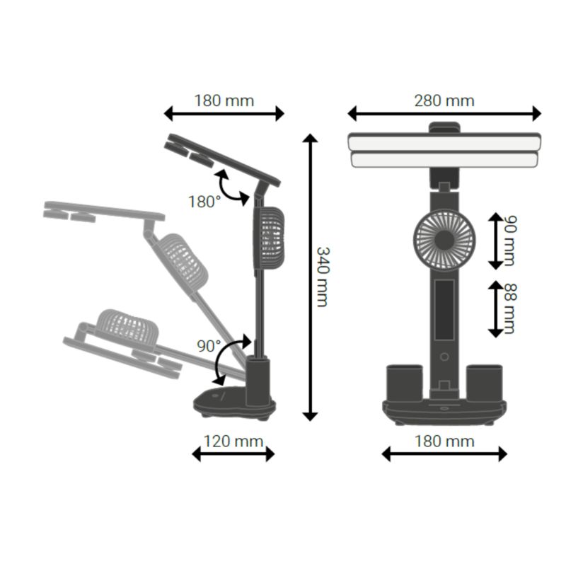 LED Bordlampe DPM Med Penneholder Sort