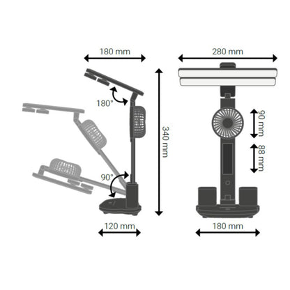 LED Bordlampe DPM Med Penneholder Sort