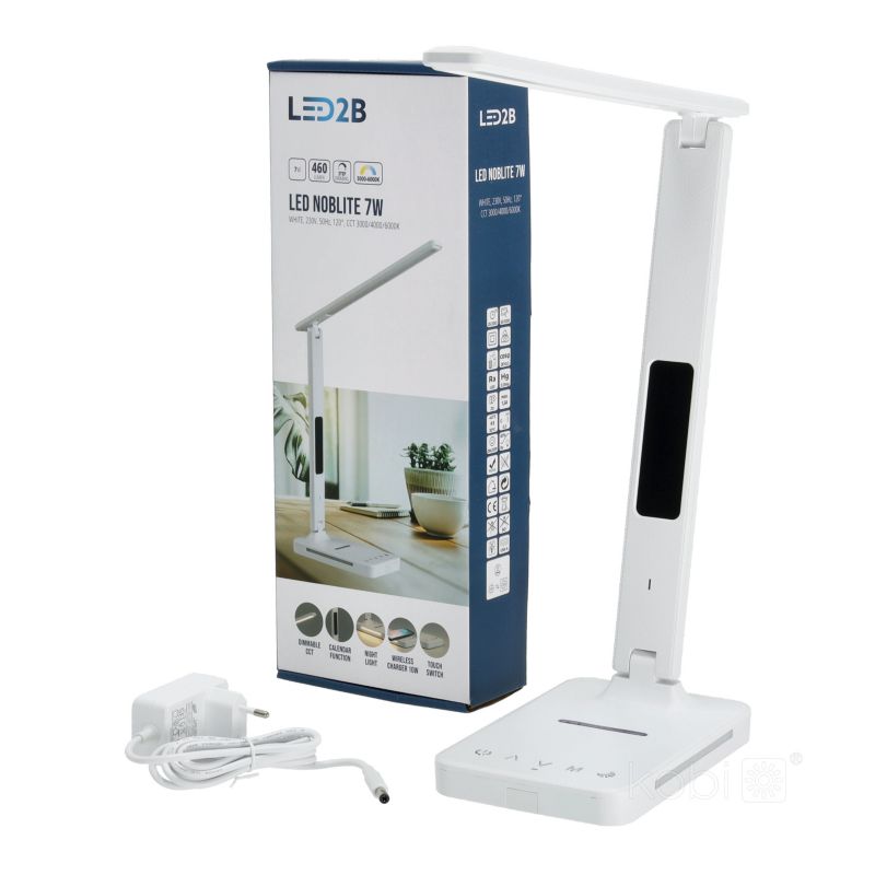 LED skrivebordslampe Kobi Noblite 7W CCT hvid 1 stk.