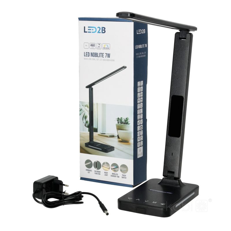 LED skrivebordslampe Kobi Noblite 7W CCT sort 1 stk.