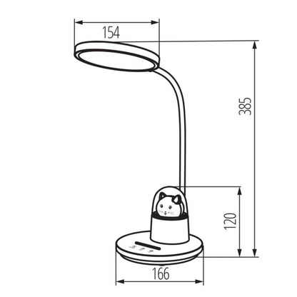 LightLogic LL BINED LED W bordlampe med justerbar temperatur, natlampe til børn, katteholder, hvid, 1 stk.