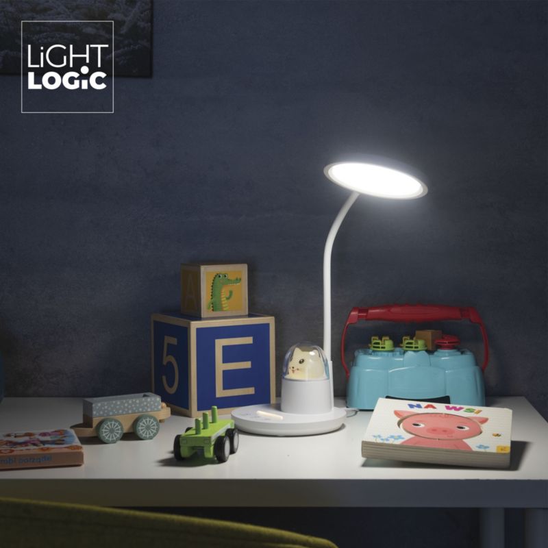 LightLogic LL BINED LED W bordlampe med justerbar temperatur, natlampe til børn, katteholder, hvid, 1 stk.