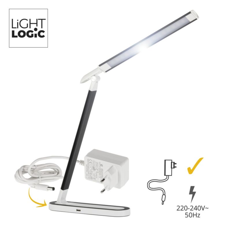 LED skrivebordslampe LightLogic LL CATAL LED W/B 66406 til børn, hvid-sort, 1 stk.
