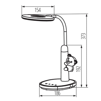 LightLogic LL TFARI LED BL 66486 LED bordlampe med justerbar farvetemperatur 3000/4000/6500 K til børn, natlampe blå bamse, 1 stk.