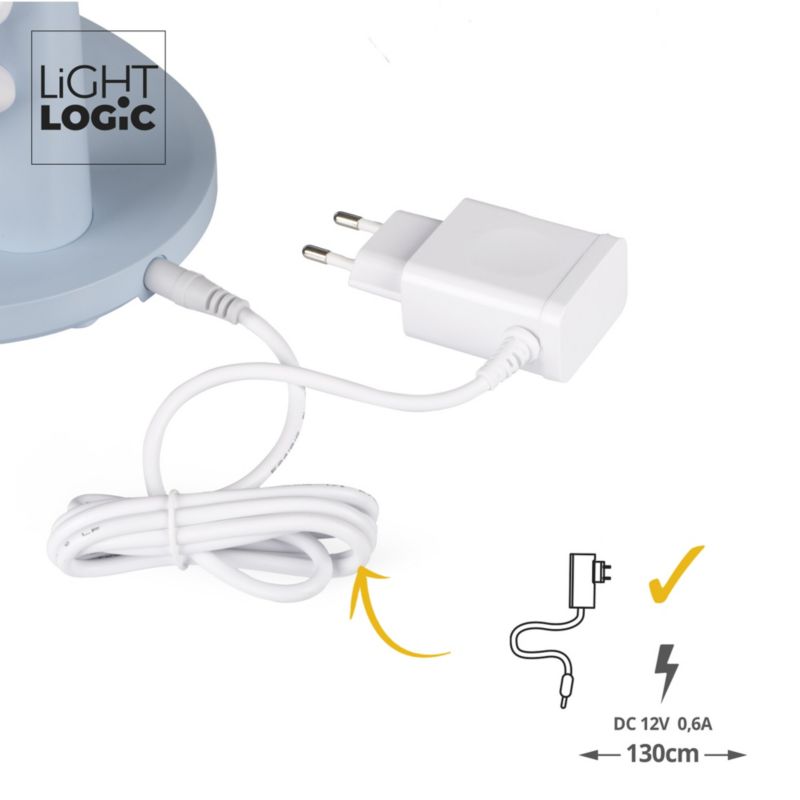 LightLogic LL TFARI LED BL 66486 LED bordlampe med justerbar farvetemperatur 3000/4000/6500 K til børn, natlampe blå bamse, 1 stk.