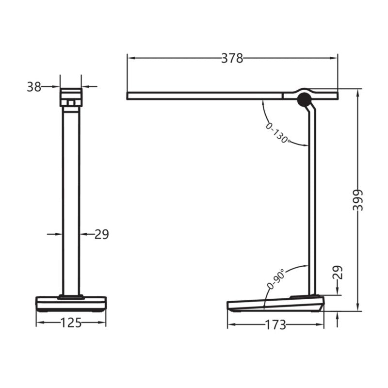 LED skrivebordslampe LightLogic LL UNHED LED GR 66489 med justerbar farvetemperatur 3000/4000/6500 K, grå, touch, 1 stk.