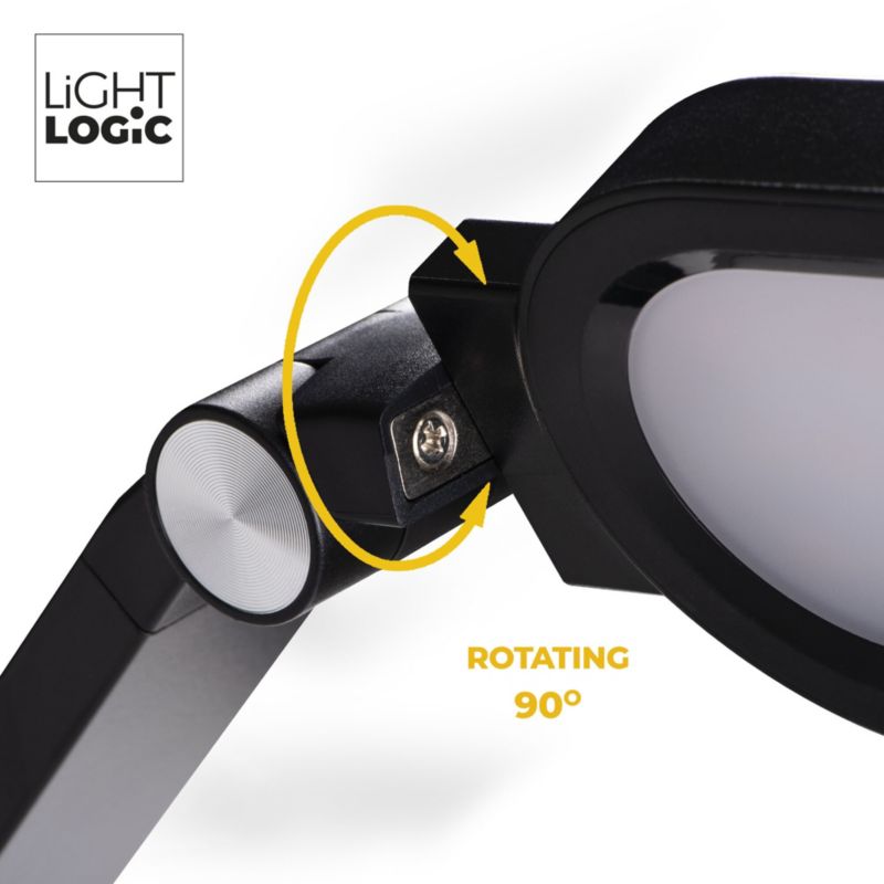LightLogic LL VERPO LED B bordlampe med justerbar farvetemperatur 3000/4000/6500 K til børn, sort natlampe, 1 stk.