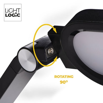LightLogic LL VERPO LED B bordlampe med justerbar farvetemperatur 3000/4000/6500 K til børn, sort natlampe, 1 stk.
