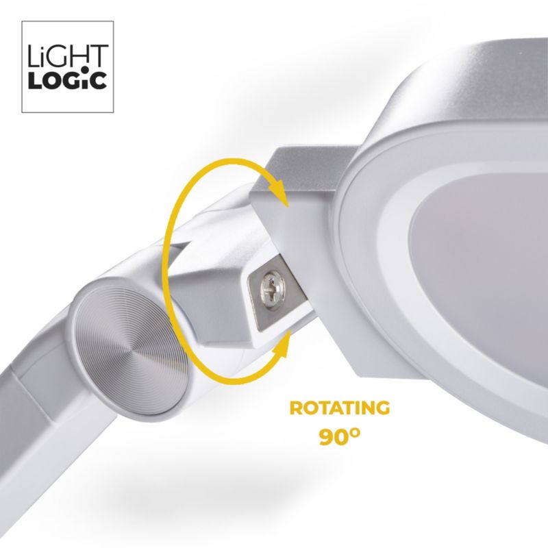 LED skrivebordslampe LightLogic LL VERPO LED W 66404 med justerbar farvetemperatur 3000/4000/6500 K til børn, hvid natlampe, 1 stk.