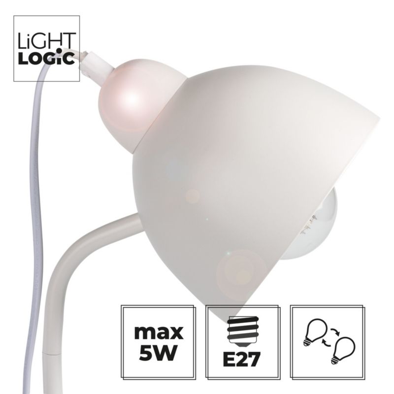 LightLogic LL DZIB TL E27 W skrivebordslampe 5W hvid 1 stk.