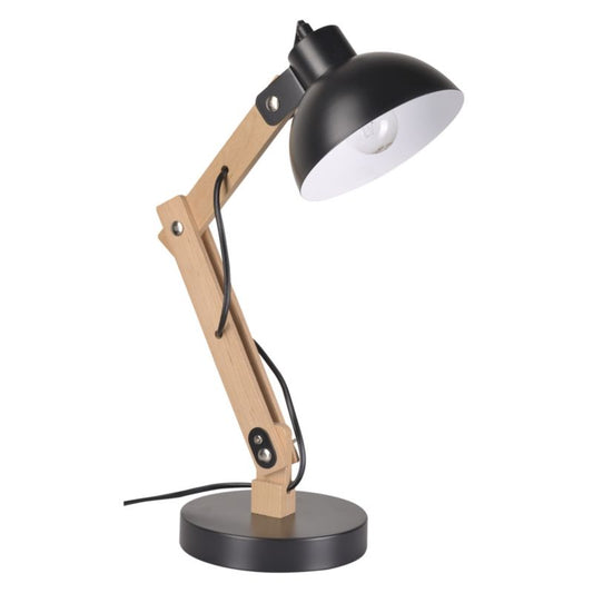 LightLogic LL UBUD TL E27 B skrivebordslampe sort med justerbar arm, 1 stk.
