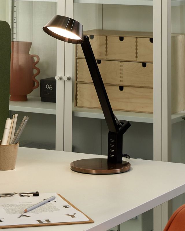 Chamaeleon kontorlampe kobber 1 stk.
