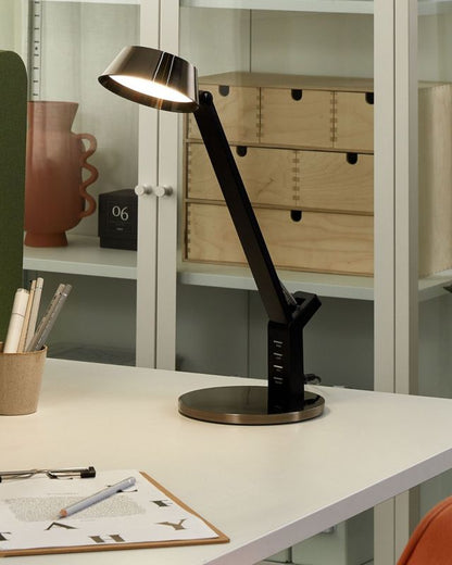 Chamaeleon skrivebordslampe i messing, 1 stk.