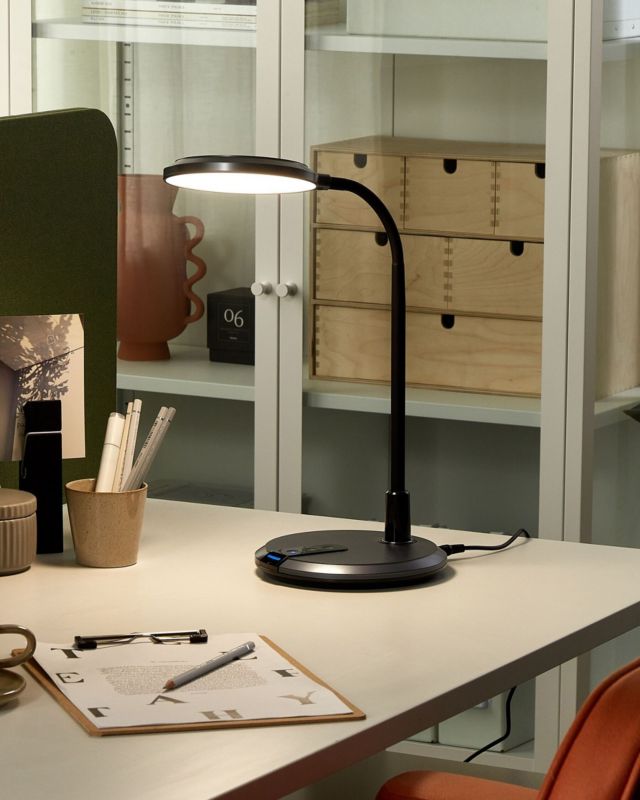 Columba kontorlampe sort-sølv 1 stk.