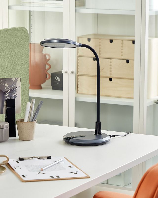 Columba kontorlampe sort-sølv 1 stk.