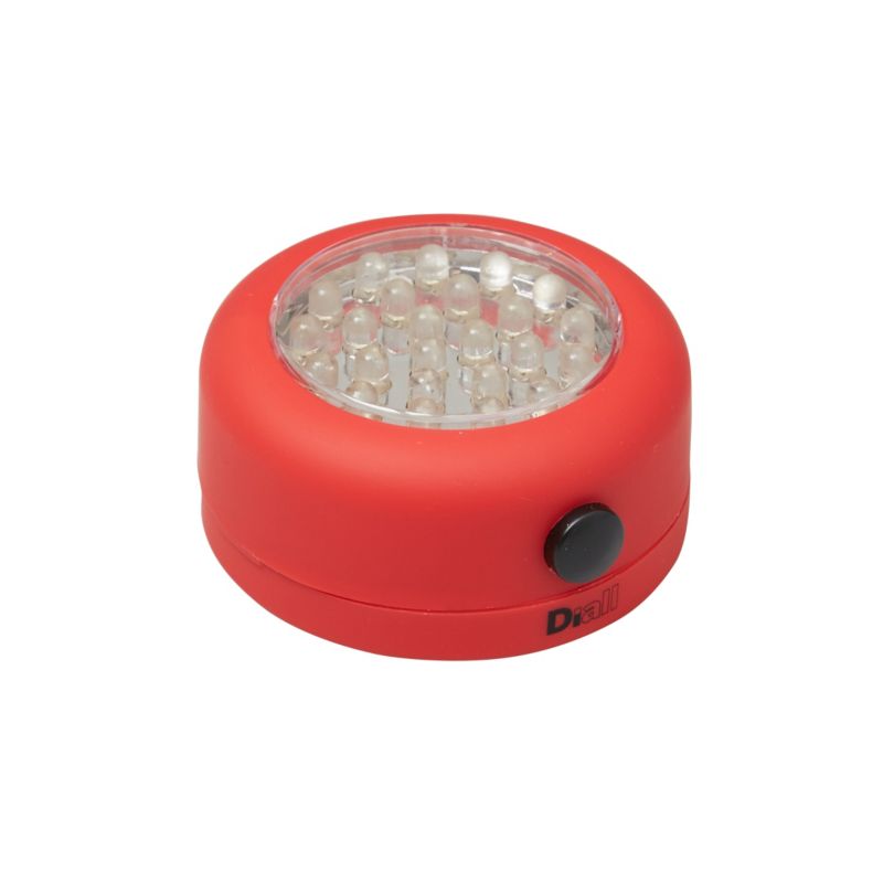 Diall lampe med 24 LED, rød, 60 lm, 3 AAA-batterier