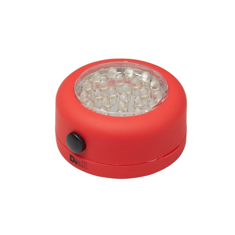 Diall lampe med 24 LED, rød, 60 lm, 3 AAA-batterier