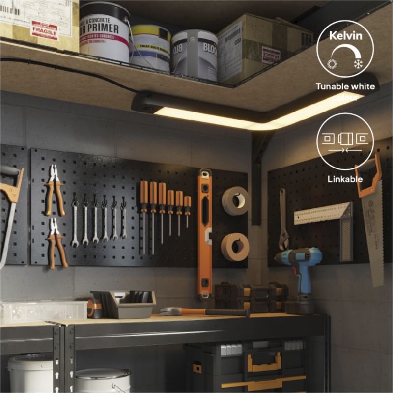 GoodHome Ingstad hjørnelampe 210 lm sort