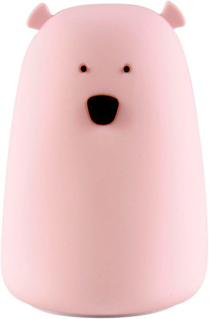Natlampe Bjørn RGB USB 11x16 cm Lyserød
