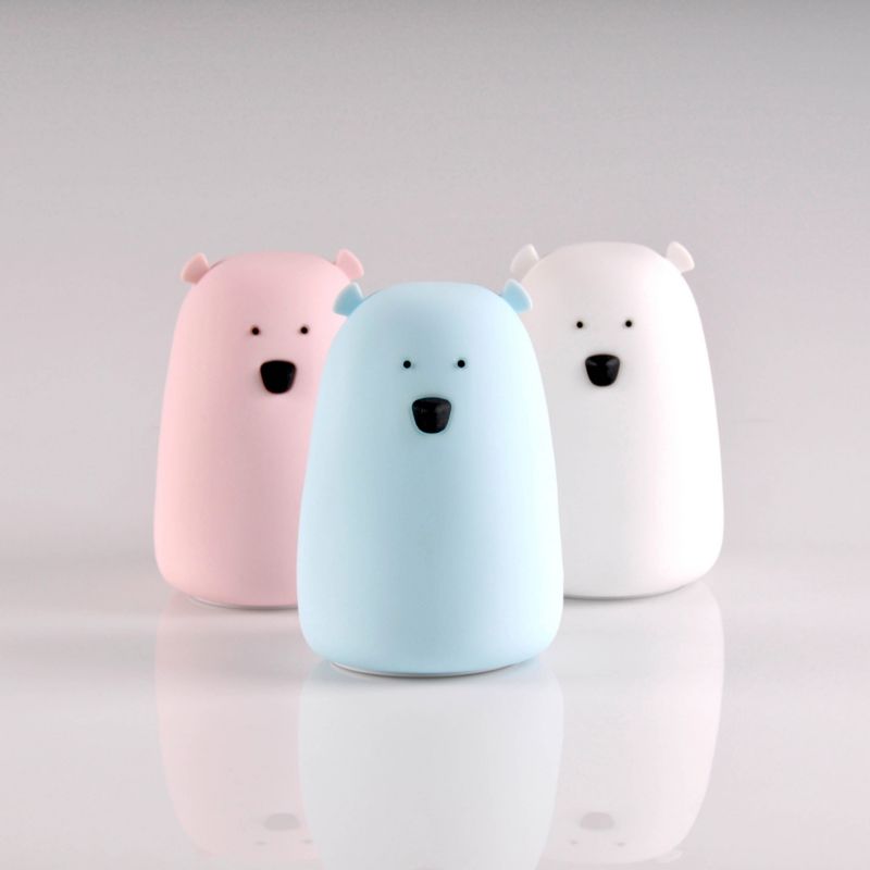 Natlampe Bjørn RGB USB 11x16 cm Lyserød