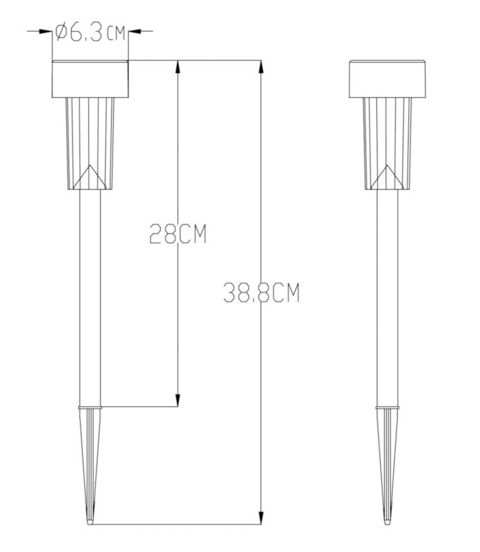 Solcellelampe til haven 1 x 0,06 W 6500 K i stål