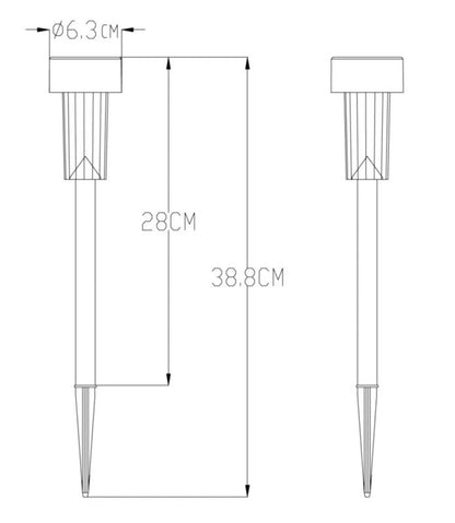 Solarlampe 1 x 0,06 W 6500 K Stål