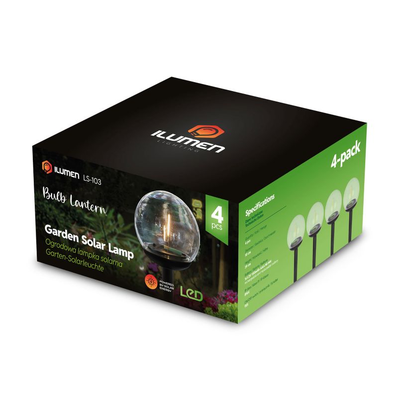 Ilumen solcellelampe til jordindsætning 39 cm LS-103, 4 stk.