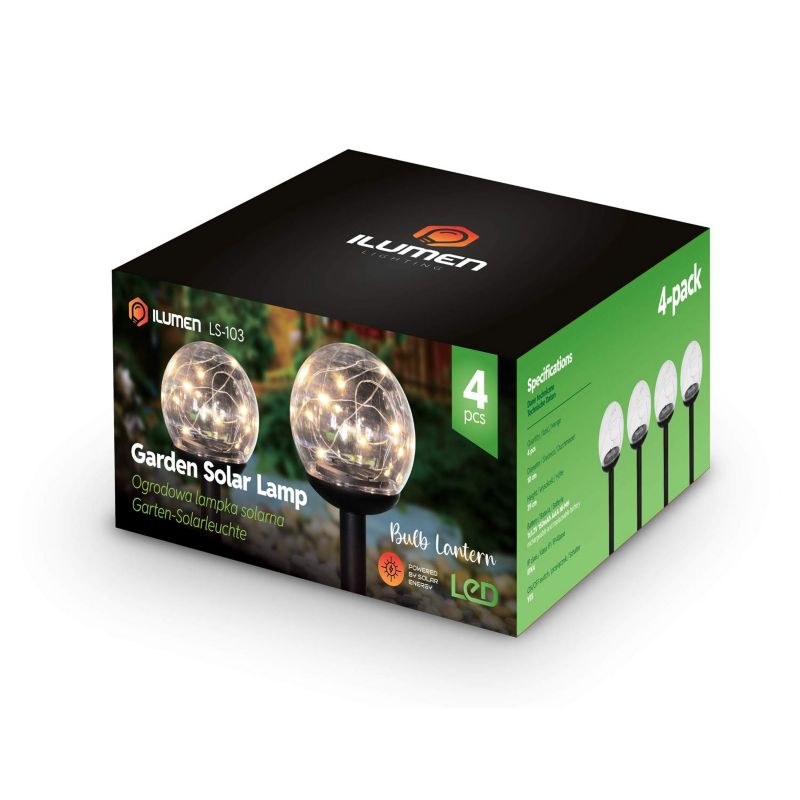 Ilumen jordspyd-solarlampe 40 cm LS-103, 4 stk.