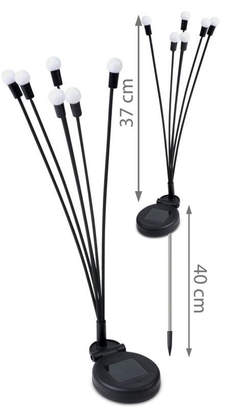 Ilumen jordspyds-solcellelampe LS-101 2 stk.