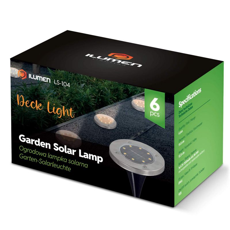 Ilumen jordsolcellelampe til nedstikning LS-104 6 stk.