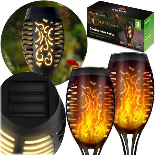 Ilumen solcellelampe jordtændt fakkel LS-100 2 stk.