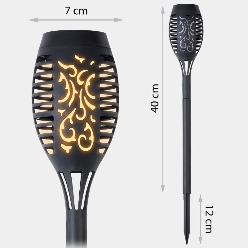 Ilumen solcellelampe jordtændt fakkel LS-100 2 stk.