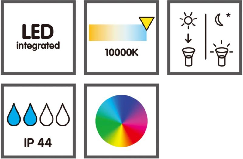 RGB solcellelampe 1 stk.