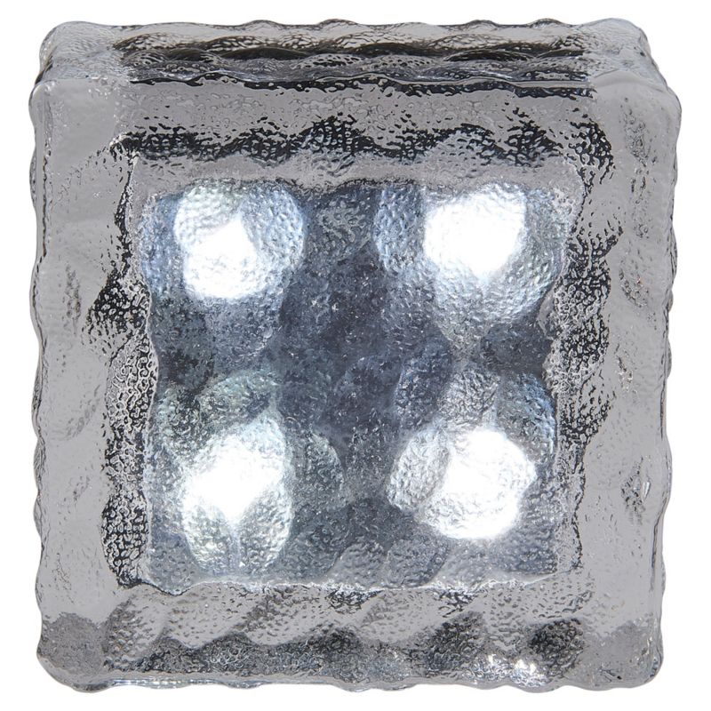 Solcellelampe i glas, kubeformet 10 cm
