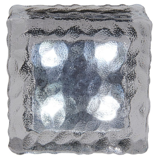 Solcellelampe i glas, kubeformet 10 cm