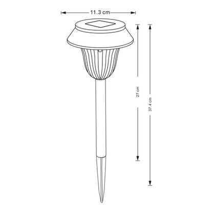Sort solcellelampe med jordspyd 12 cm